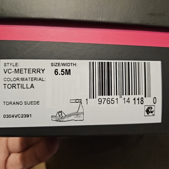 Vince Camuto Suede Adjustable Wedge Sandals - Meterry, size women's 6.5 - Picture 6 of 12